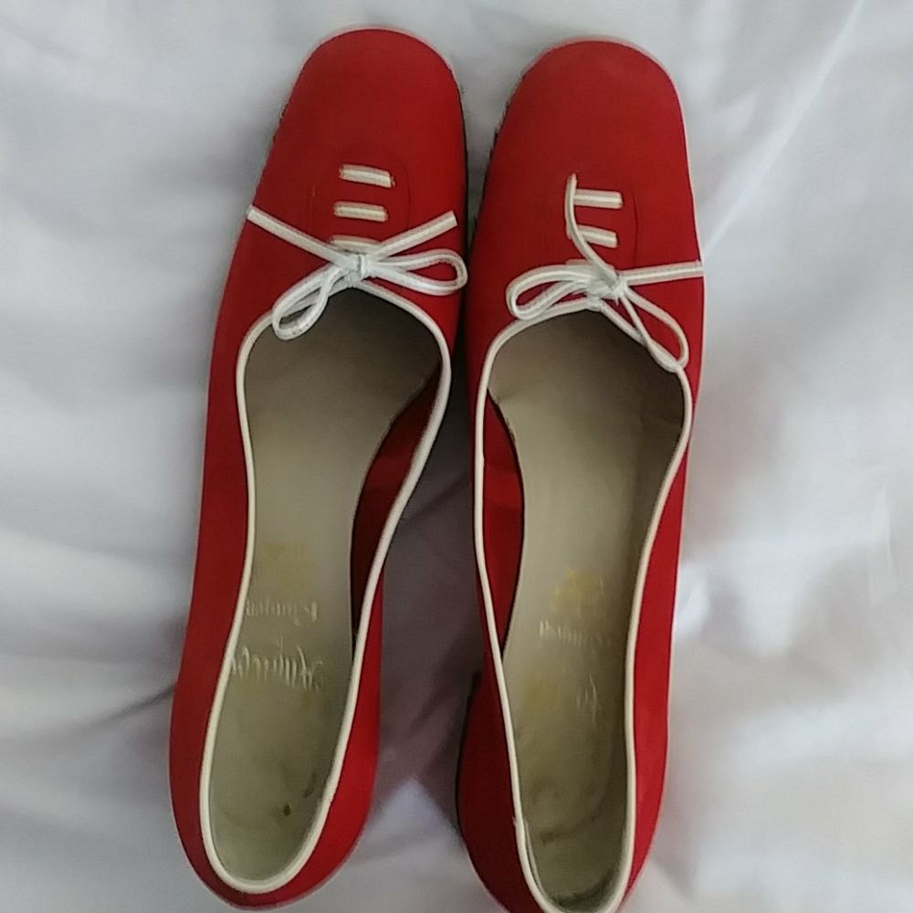 Red oxford shoes 1970's